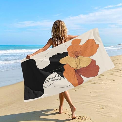 Abstract Girl Magnetic Bath Towel for Travel and Beach Use