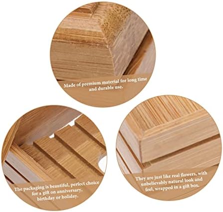 SHOWERORO Bamboo Soap Rack with Lid Holder
