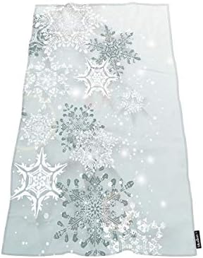 Moslion Crystal Snowflake Bath Towel - 64x32 Inches