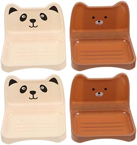 4pcs Wall-Mounted Soap Holder Bathroom Organizer