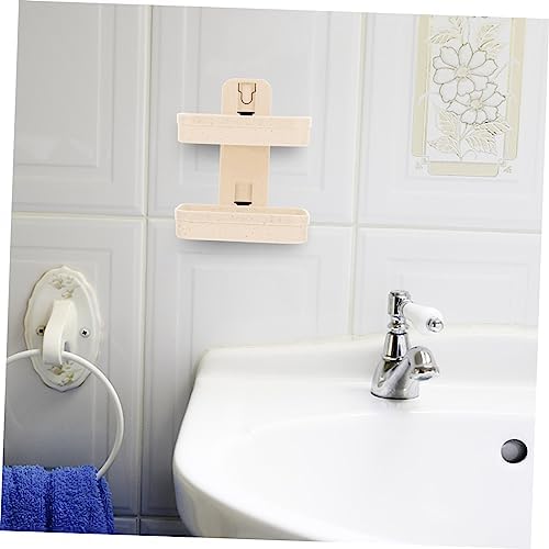 Double Layer Adhesive Soap Dish Holder for Shower Wall