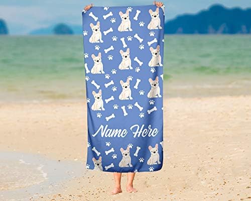 Personalized Fawn French Bulldog Pattern Towels - Large Medium 1