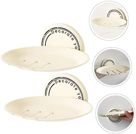 ABOOFAN Nail-Free Soap Holder Wall Mountable Drainage Pad