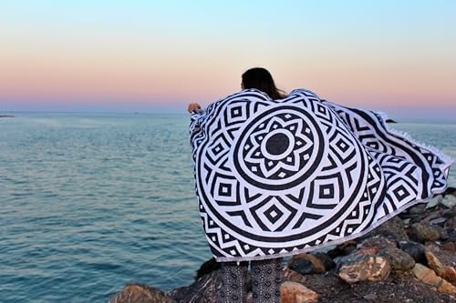 Bersuse 100 Cotton Turkish Beach Towel Set of 6