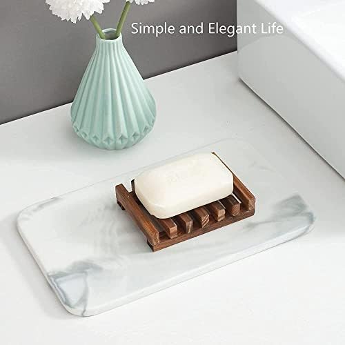 DIEWU 2 Pcs Wooden Soap Dish Self-Draining Bathroom Holder