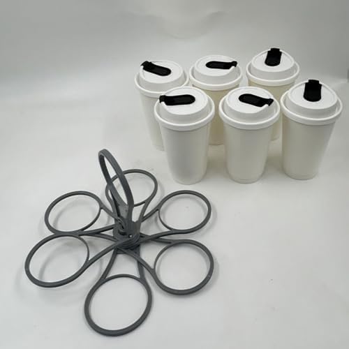 Reusable Fold Away 6-Cup Carrier with Handle 1
