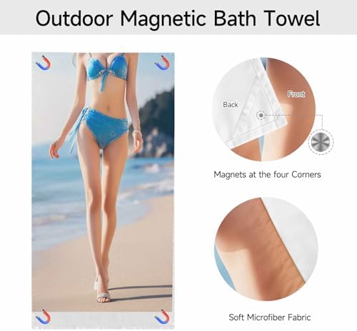 Magnetic Beach Towel 75x30 for Outdoor Use
