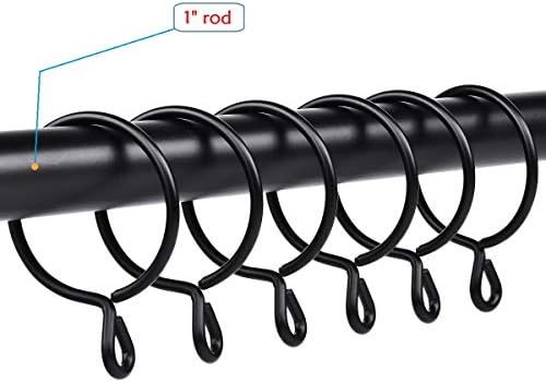 JushengXMX Curtain Rings - 23 Black Metal Set of 14