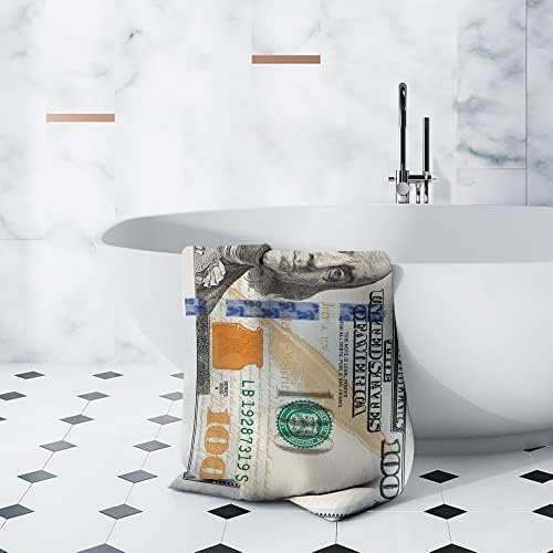 GUBIYU 100 Dollar Bill Patterned Beach Towel