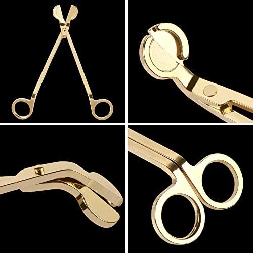 Harapu Gold Candle Wick Trimmer with Stainless Steel Clipper