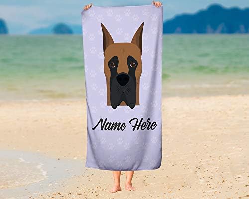 Personalized Great Dane Towels for Beach and Bath