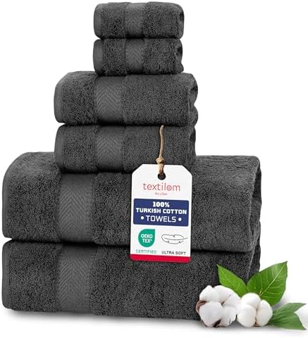 TEXTILOM 6 Pcs Bath Towel Set Hotel Quality Soft