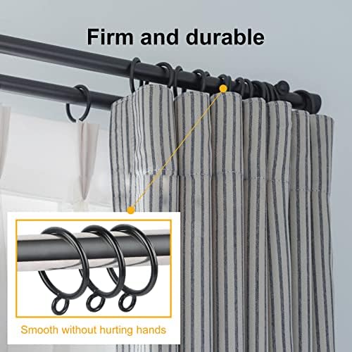 Hanitronic Black Drapery Curtain Ring Set of 30PCS