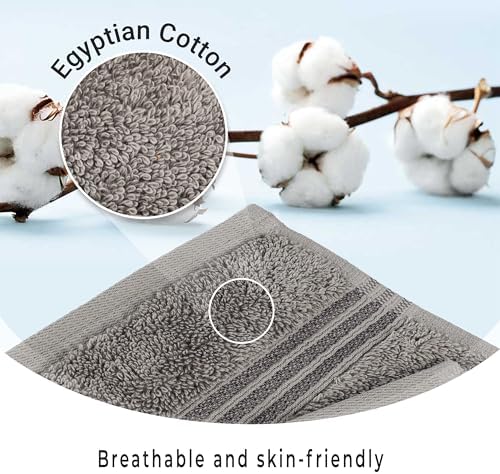Superior Egyptian Cotton 3-Piece Towel Set - Charcoal Black and White