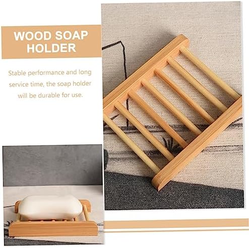 OUNONA Wooden Soap Dish Holder for Bathroom Sink and Shower