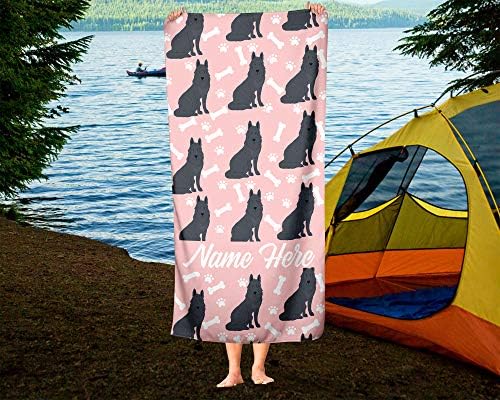 Personalized Black German Shepherd Pattern Towels for Adults Kids