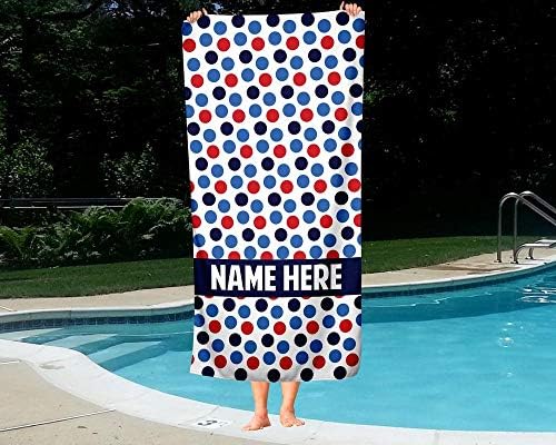 Extra Large Personalized Dots Pattern Towel for Kids and Adults