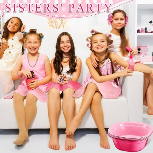 Patelai 6-Piece Kids Foot Spa Kit with Towels Pink Rose Red