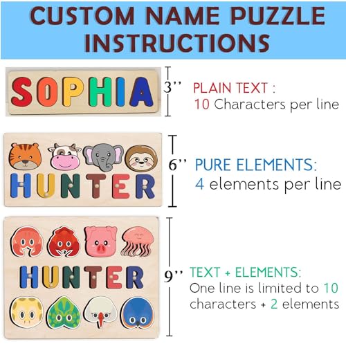 Personalized Wooden Name Puzzle for Toddlers 1-3