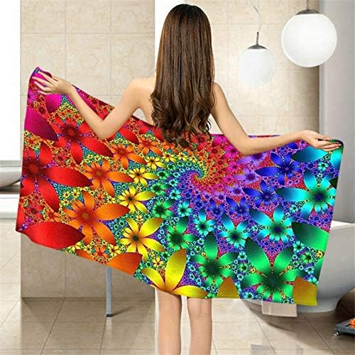 Moslion Rainbow Spiral Bath Towel 64x32 Inches