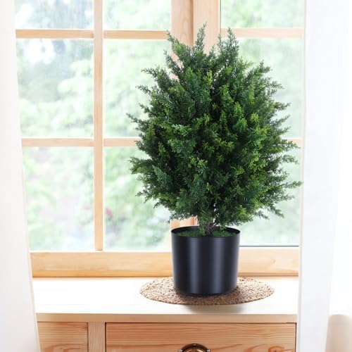 Bidbory Prelit Planter Bushes 2167 Realistic Fake Shrubs