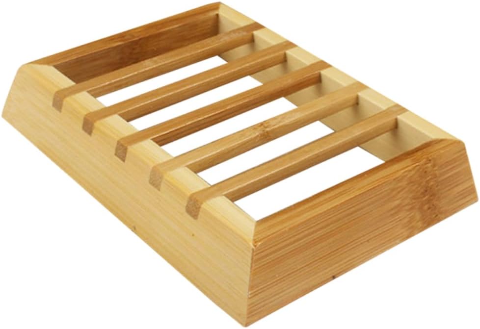 Alipis Natural Bamboo Soap Dish Storage Rack