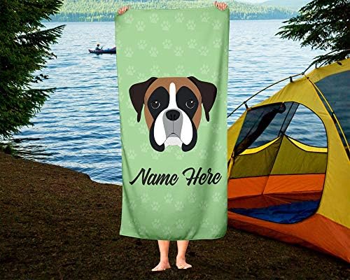 Personalized Boxer Face Beach Bath Towels