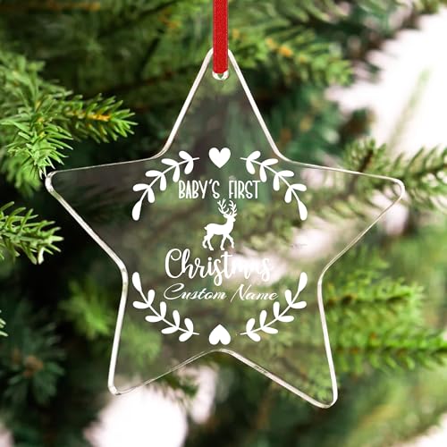 Personalized Babys First Christmas Acrylic Ornament