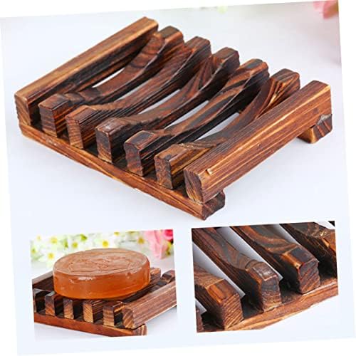 Cabilock 3pcs Wooden Soap Dish Set for Bathroom Kitchen
