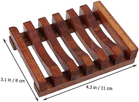 Set of 2 Handmade Wood Soap Dishes with Anti-Slip Design