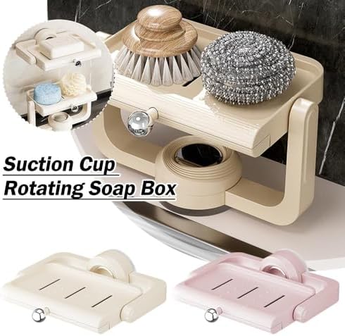 Rotatable Suction Cup Soap Dish - 360 Degree Swivel Holder