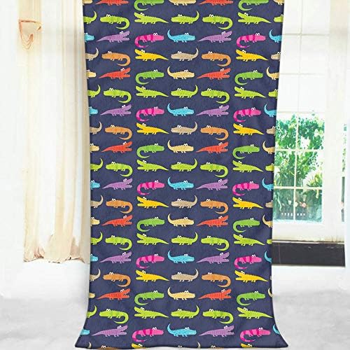 Moslion Kawaii Rainbow Alligator Bath Towel 64x32 Inches
