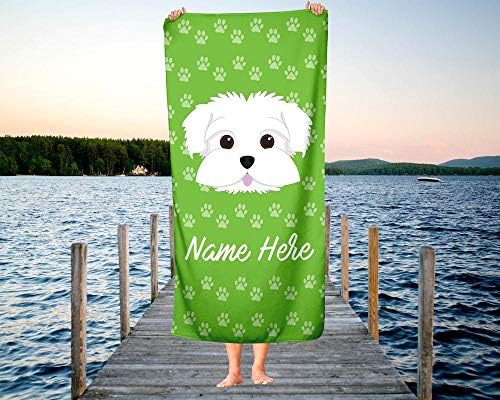 Personalized Corner Extra Large Pet Maltese Towel for Kids