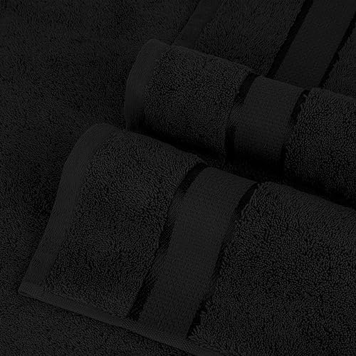 Elegant Comfort Premium Cotton 8-Piece Towel Set Black