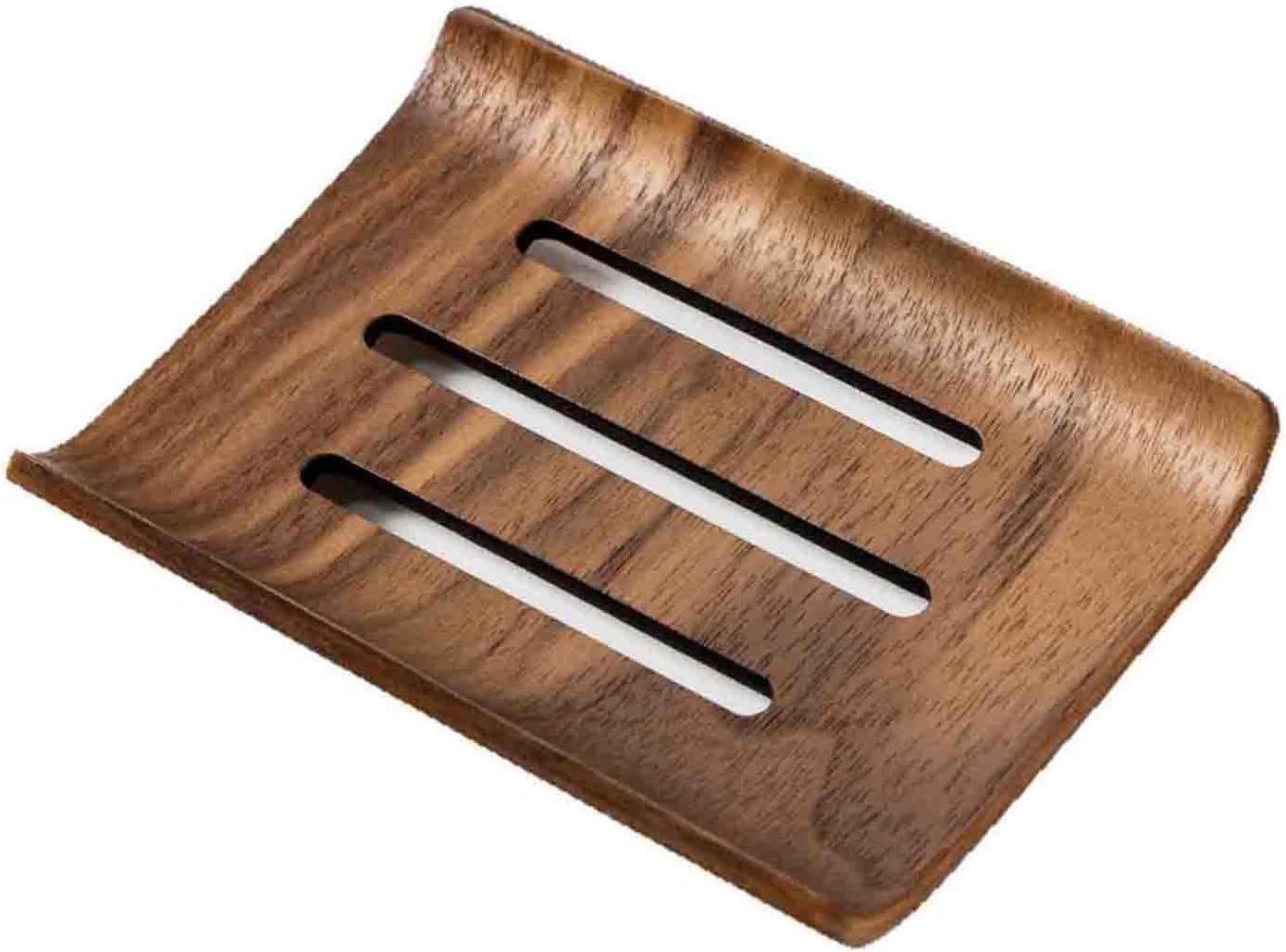 Bothyi Wood Soap Dish Farmhouse Decorative Anti Slip Holder