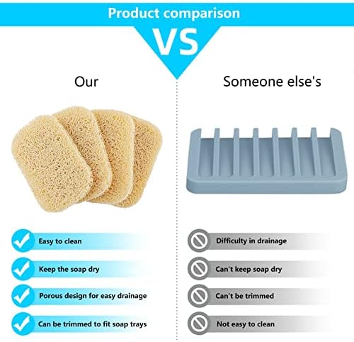 4PCS Bar Soap Saver Holder with Drainage for Bathroom and Kitchen