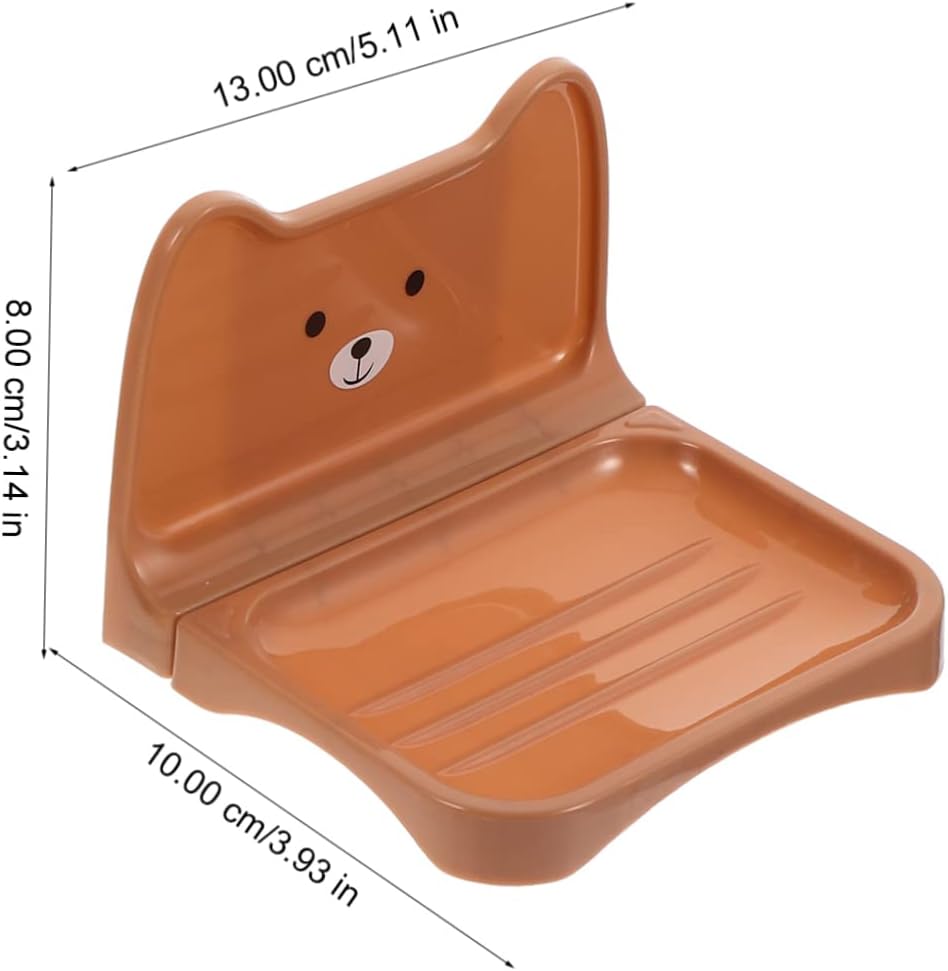 4PCS Cartoon Bear Wall Mounted Soap Racks Suction Cup Holder