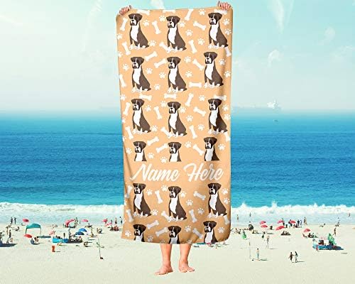 Personalized Boxer Face Towels for Beach and Bath