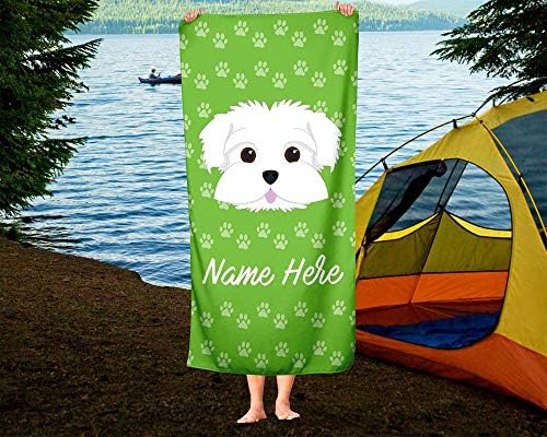 Personalized Corner Extra Large Pet Maltese Towel for Kids