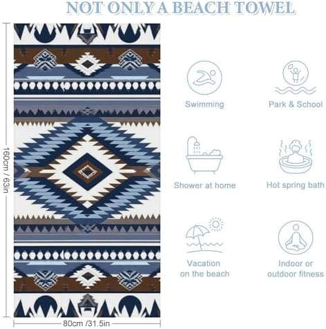 4SEE Comfortable Beach Towel with Tribal Pattern