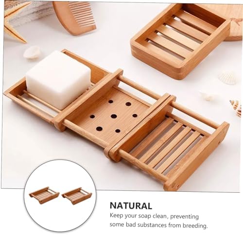 CONGARTENO 2pcs Wooden Soap Dish Creative Bathroom Holder