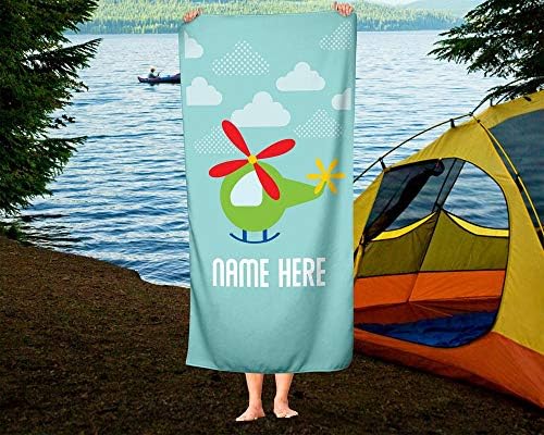 Personalized Corner Extra Large Green Helicopter Towel