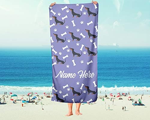 Personalized Corner Extra Large Pet Dachshund Towel
