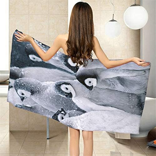 Moslion Comfy Bath Towels Winter Cute Penguins Soft Towel for Women Men