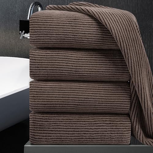 Jessy Home 4 Piece Bath Towel Set Brown