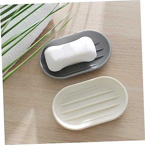 VOSAREA Oval Soap Dish Beige PP Material