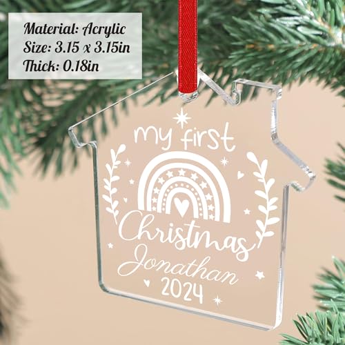 Jasilon Personalized Babys 1st Christmas Ornament