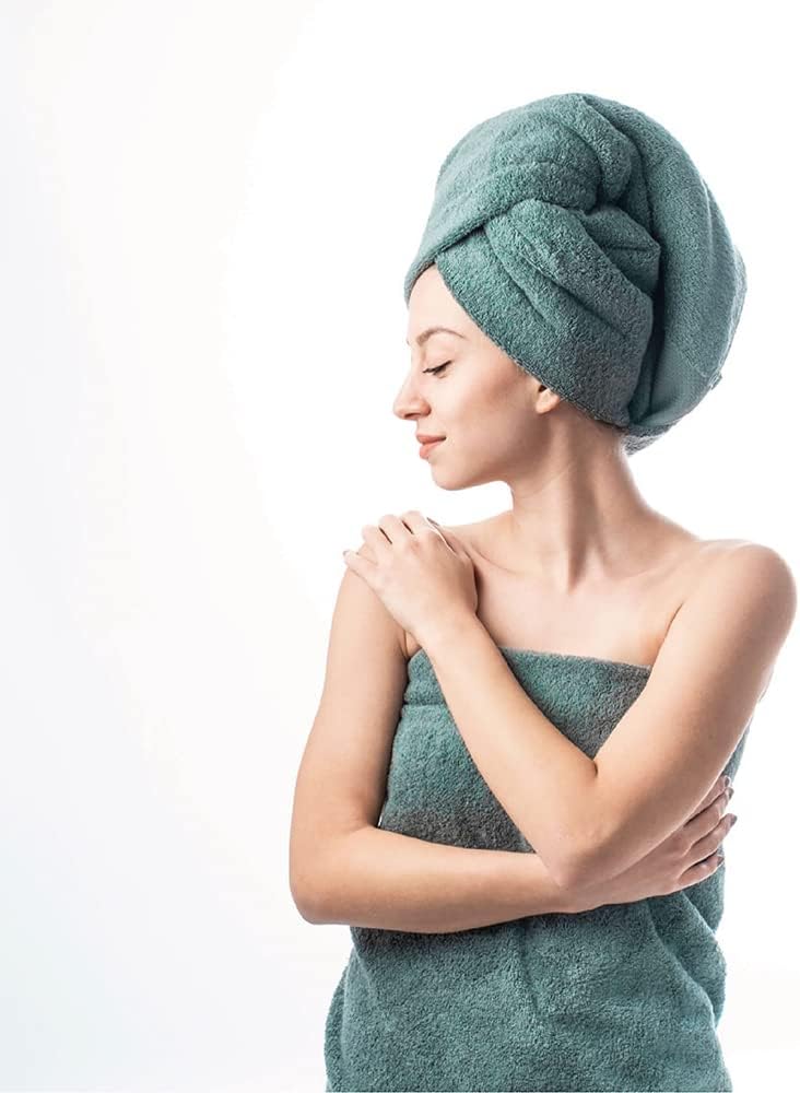 6-Piece Bath Towel Set - High Absorbency Dark Green