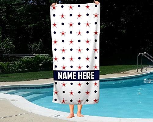 Extra Large Personalized Stars with Dots Towel for Kids and Adults 1