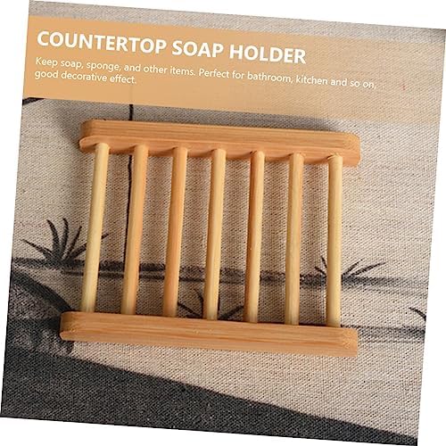 Healifty Wooden Soap Dish Holder for Bathroom and Kitchen 1